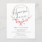 Papier Budget Florals Dîner de répétition Mariage Invitat (Devant)