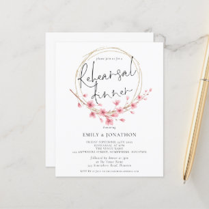 Papier Budget Florals Dîner de répétition Mariage Invitat