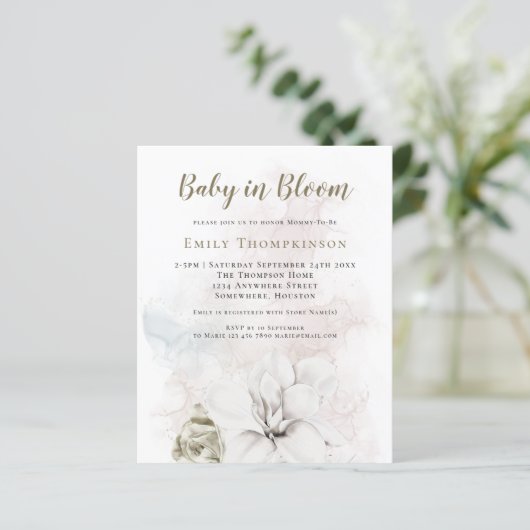 Papier Budget Florals Genre Bébé neutre en fleurs Douche (Debout devant)