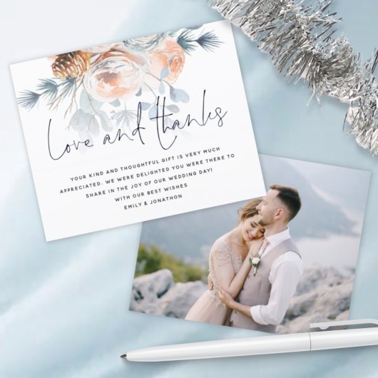 Papier Budget Florals Love Merci Photo Mariage Merci