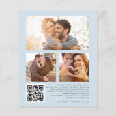 Papier BUDGET Florals Nous faisons 3 photo QR Wedding Inv (Dos)