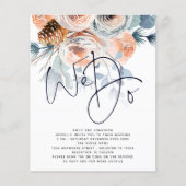 Papier BUDGET Florals Nous faisons 3 photo QR Wedding Inv (Devant)