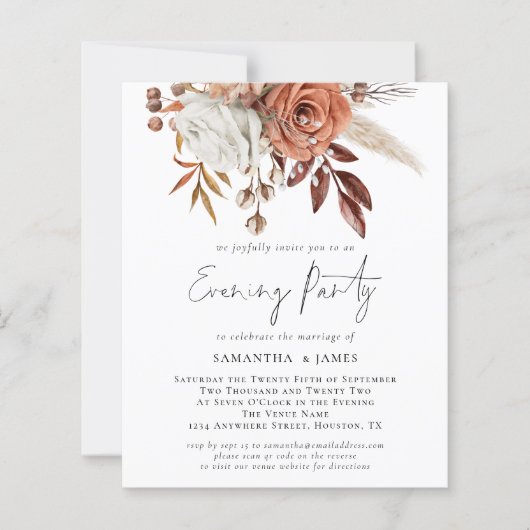 Papier Budget Florals QR Code Mariage Soirée (Devant)