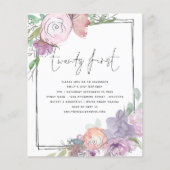 Papier Budget Florals Scribble Frame 21ème Invitation de  (Devant)