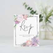 Papier BUDGET Florals Scribbly QR Code Mariage RSVP (Debout devant)