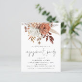 Papier Budget Florals Terracotta Engagement Invitation (Debout devant)