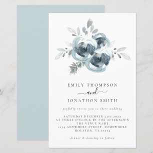 Papier Budget Floraux d'hiver Faire-part de mariage de No
