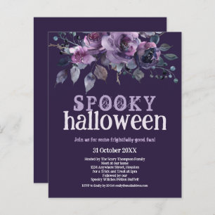 Papier Budget Floraux violets Éffrayant Halloween Invitat