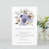 Papier BUDGET Floraux violets Mariage 3 photo Merci (Debout devant)