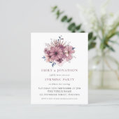 Papier Budget Floraux violets Mariage Invitation de soiré (Debout devant)