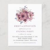 Papier Budget Floraux violets Mariage Invitation de soiré (Devant)