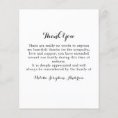 Papier Budget Flore Sympathie Photo Funérailles Merci (Dos)