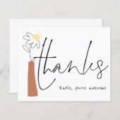 Papier Budget Flower Vase informelle Nom du script Merci (Devant / Derrière)