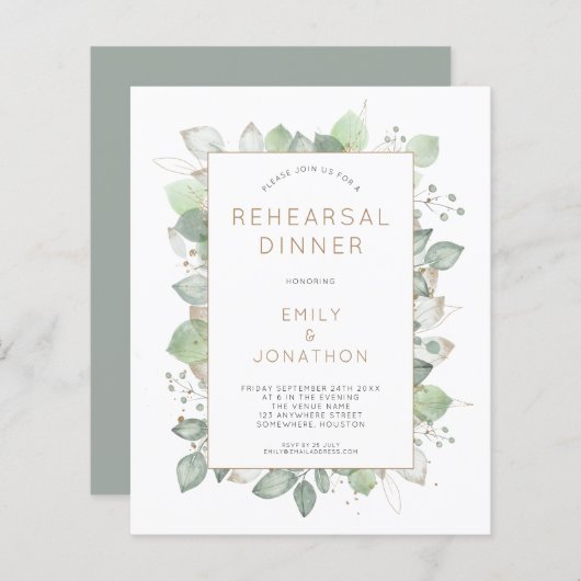 Papier Budget Foliage Mariage Répétition Dîner Invitation (Devant / Derrière)