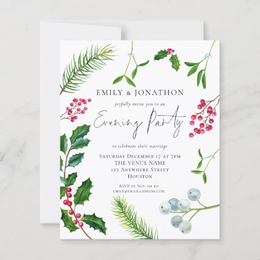 Papier Budget Foliage Noël Mariage Soirée (Devant)