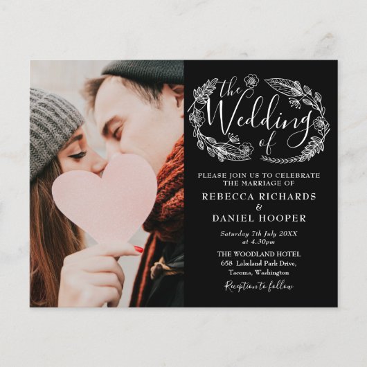 Papier Budget Foliage Photo Mariage Détails Invitation (Devant)