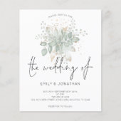 Papier Budget Foliage Sage Green Gold Faire-part de maria (Devant)