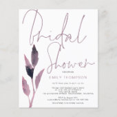 Papier Budget Foliage Script nuptiale douche Invitation (Devant)