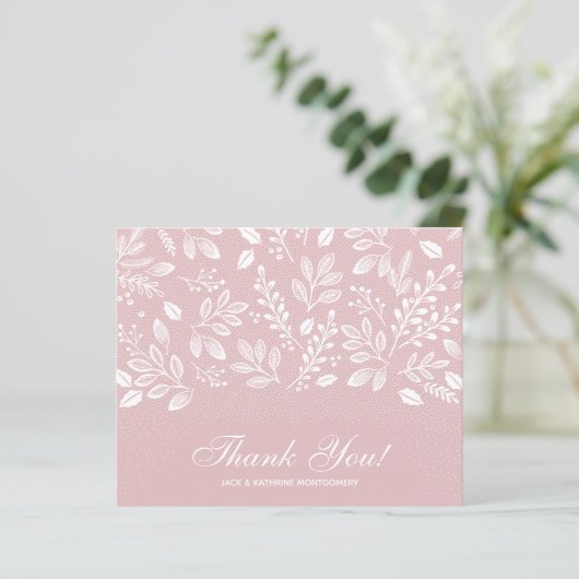 Papier Budget Folift White Script Dusty Rose Merci (Debout devant)