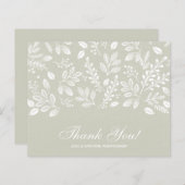 Papier Budget Folift White Script Pale Green Merci (Devant / Derrière)