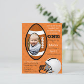 Papier Budget Football Anniversaire Photo Invitation (Debout devant)