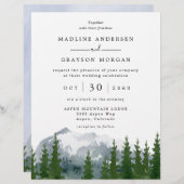 Papier Budget Forest Mountain Faire-part de mariage (Devant / Derrière)