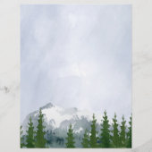 Papier Budget Forest Mountain Faire-part de mariage (Dos)