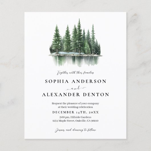 Papier Budget Forêt d'hiver Photo Code QR invitation de m (Devant)