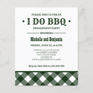 Papier BUDGET Forêt Plaid I DO BBQ Engagement Party