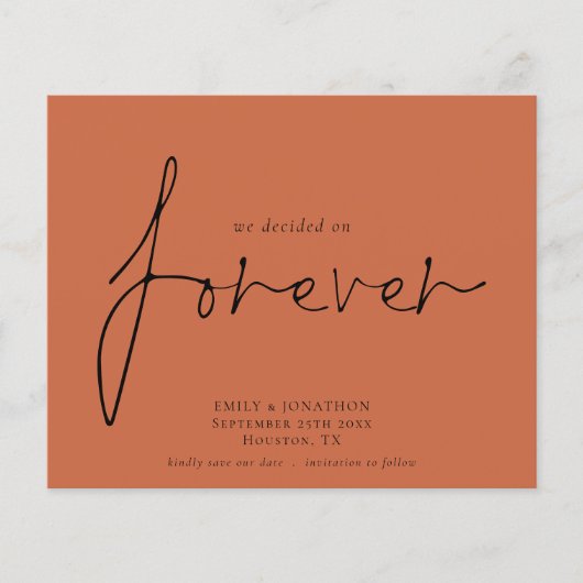 Papier Budget Forever QR code Terracotta Enregistrer la d (Devant)