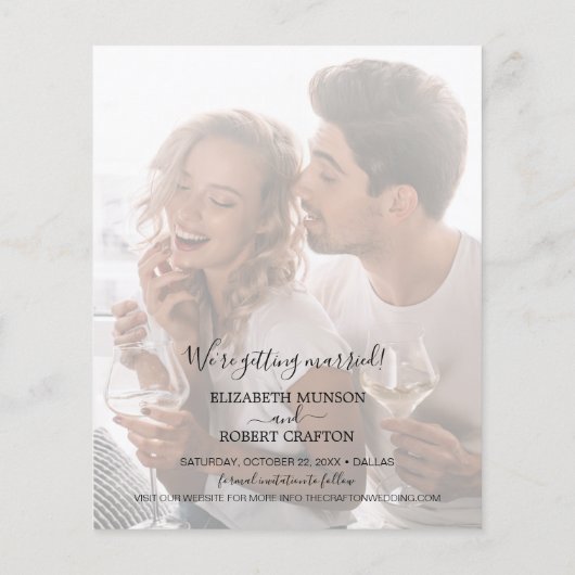 Papier Budget Forever Script Photo Wedding Enregistrer la (Dos)