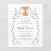 Papier Budget Fox Cub Rustic Woodland Baby shower (Devant)