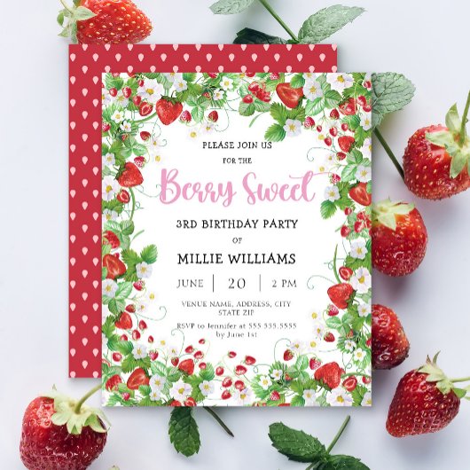 Papier Budget Fraise fête d'anniversaire