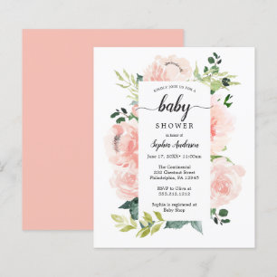 Papier Budget Friendly Fleur Jolie Baby shower Invitation