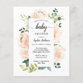 Papier Budget Friendly Fleur Jolie Baby shower Invitation (Devant)