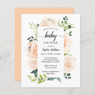 Papier Budget Friendly Fleur Jolie Baby shower Invitation