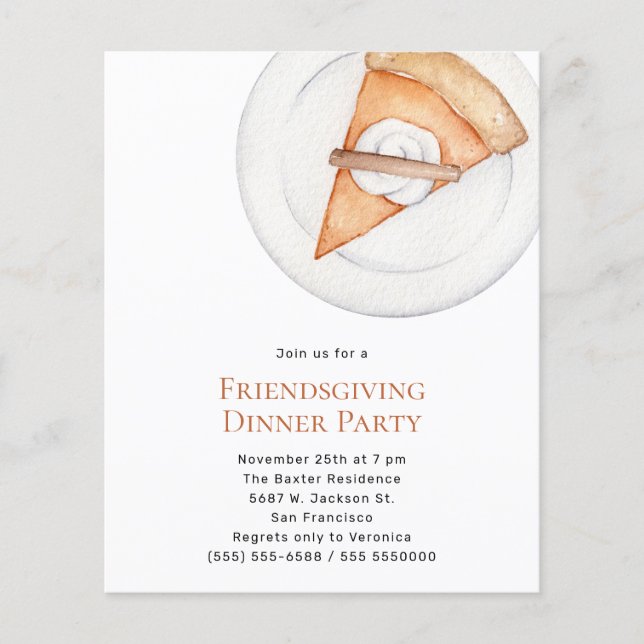 Papier Budget   Friendsgiving Dinner Party Invitation (Devant)