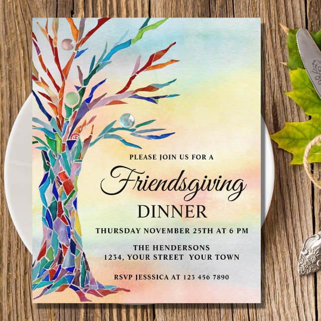 Papier Budget Friendsgiving Thanksgiving Dîner Invitation (Créateur téléchargé)