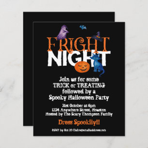 Papier Budget Fright Night Halloween Invitation noir