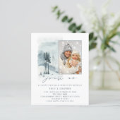 Papier Budget Frosty Forest Photo Join Us QR Blue Wedding (Debout devant)