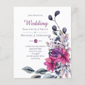 Papier BUDGET Fuchsia Mariage rose violet invite (Devant)