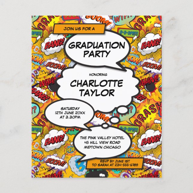 Papier Budget Fun Grad Party Classe de 2022 Invitation (Devant)