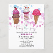 Papier Budget Fun Ice crème party Anniversaire invitation (Devant)