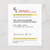 Budget Fun Novelty Prescription Nurse Grad Invitat