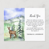 Papier Budget Funérailles Deer Woodland Sympathy Merci (Devant)
