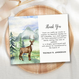 Papier Budget Funérailles Sympathie Merci Woodland Deer