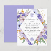 Papier Budget Funéraire Invitation Florale violet (Devant / Derrière)