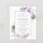 Papier Budget Funéraire Invitation Florale violet (Devant / Derrière)