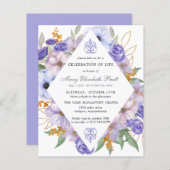 Papier Budget Funéraire Invitation Florale violet (Devant / Derrière)