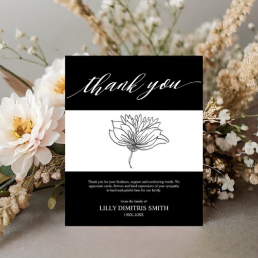 Papier Budget Funeral Memorial Thank you Card